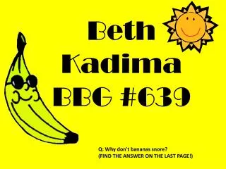 Beth Kadima BBG #639