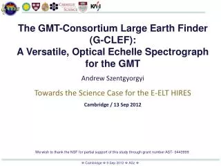 The GMT-Consortium Large Earth Finder (G-CLEF):