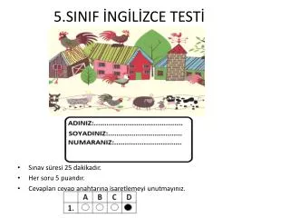 5.SINIF ?NG?L?ZCE TEST?