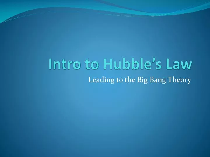 intro to hubble s law