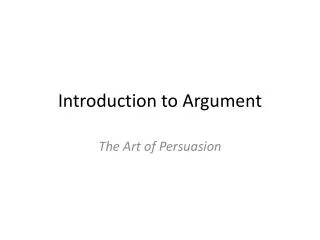 Introduction to Argument