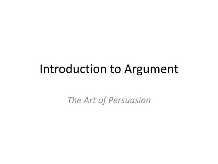 introduction to argument