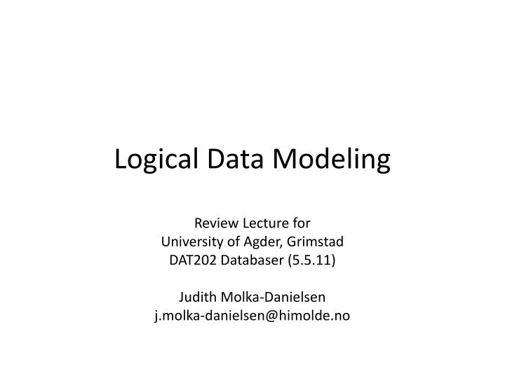 logical data modeling