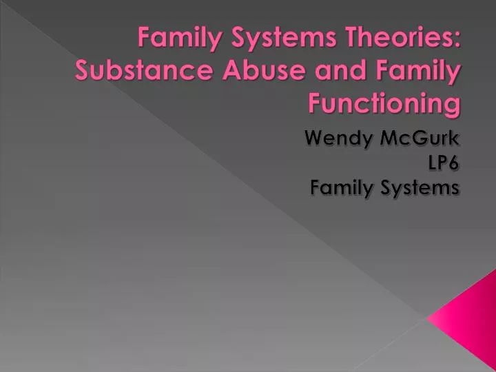 family systems theories substance abuse and family functioning