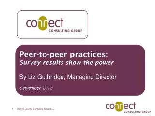 Peer-to-peer practices: Survey results show the power By Liz Guthridge, Managing Director