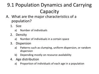 9 1 population dynamics and carrying capacity