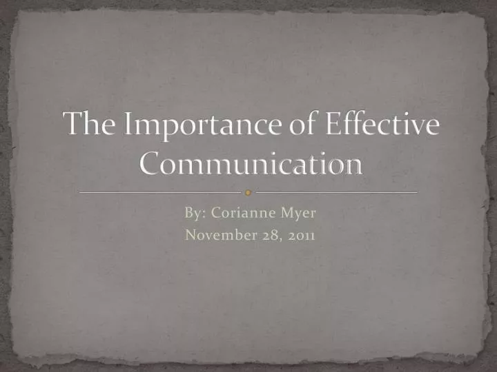 the importance of effective communication