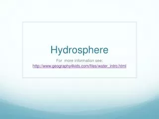 hydrosphere