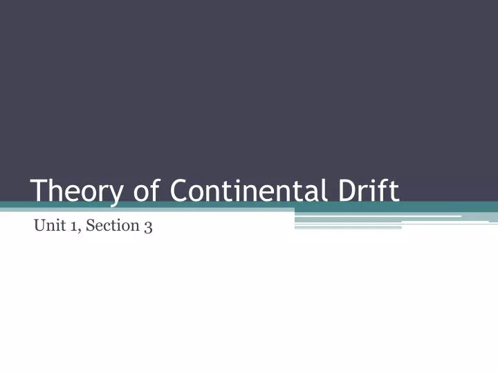 theory of continental drift