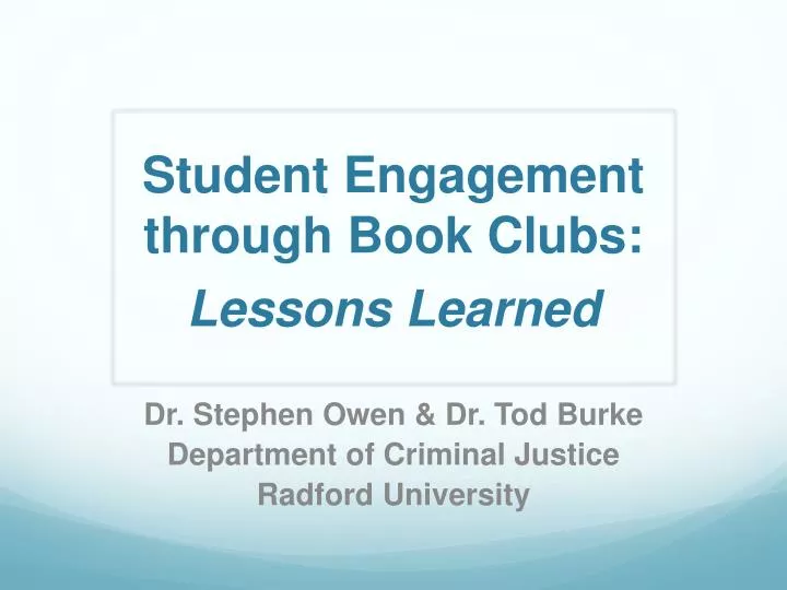 student engagement through book clubs lessons learned