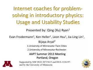 Internet coaches for problem-solving in introductory physics: Usage and Usability Studies