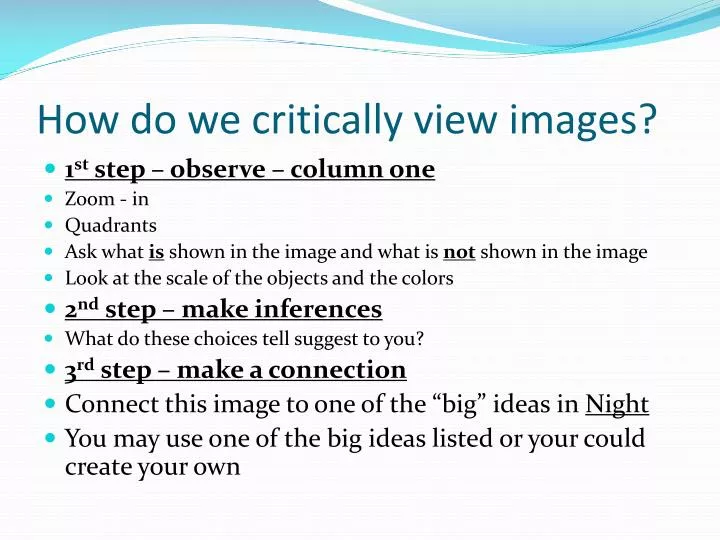 how do we critically view images