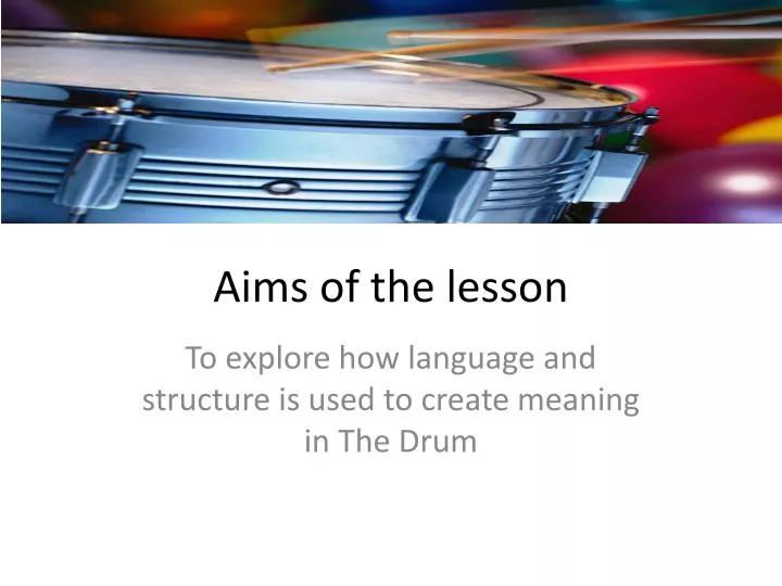 aims of the lesson