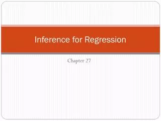 Inference for Regression