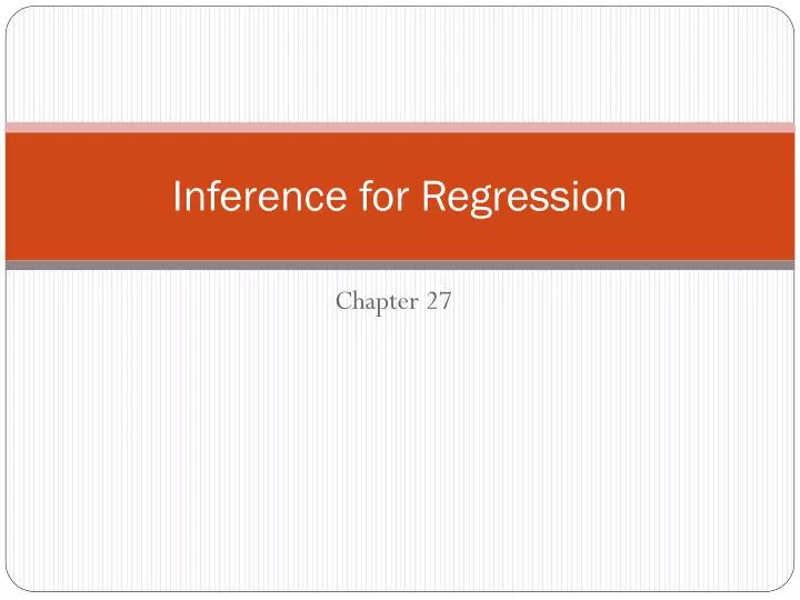 inference for regression