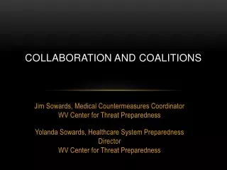 Collaboration and Coalitions