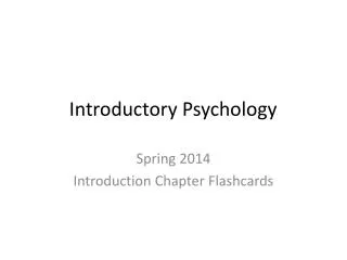 Introductory Psychology