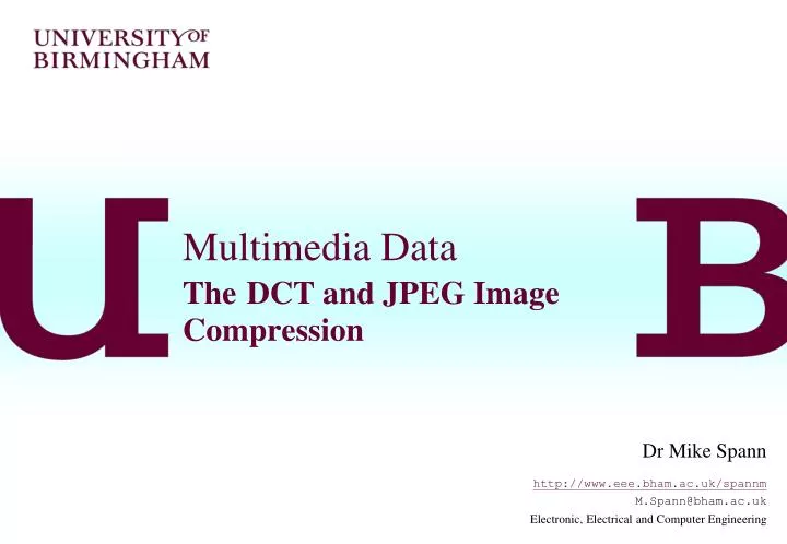multimedia data the dct and jpeg image compression