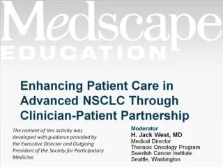 Enhancing Patient Care in Advanced NSCLC Through Clinician-Patient Partnership