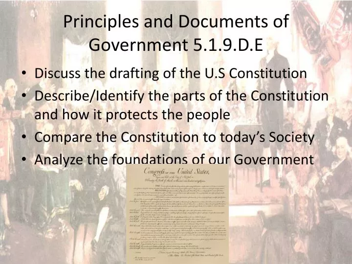 principles and documents of government 5 1 9 d e
