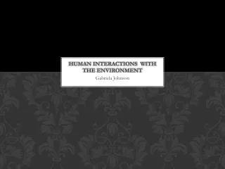 human interactions with the environment