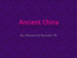 Ancient China