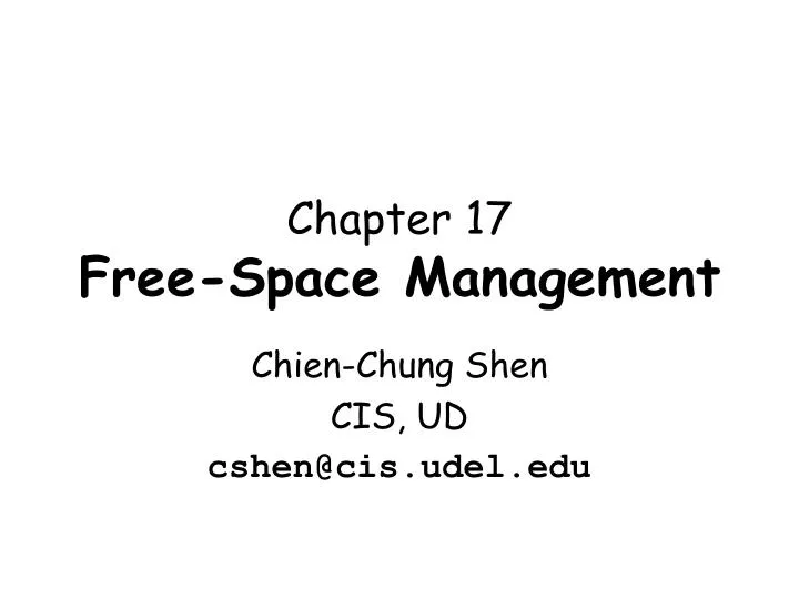chapter 17 free space management