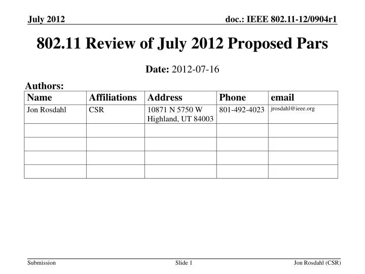 802 11 review of july 2012 proposed pars