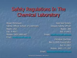 Safety Regulations In The Chemical Laboratory