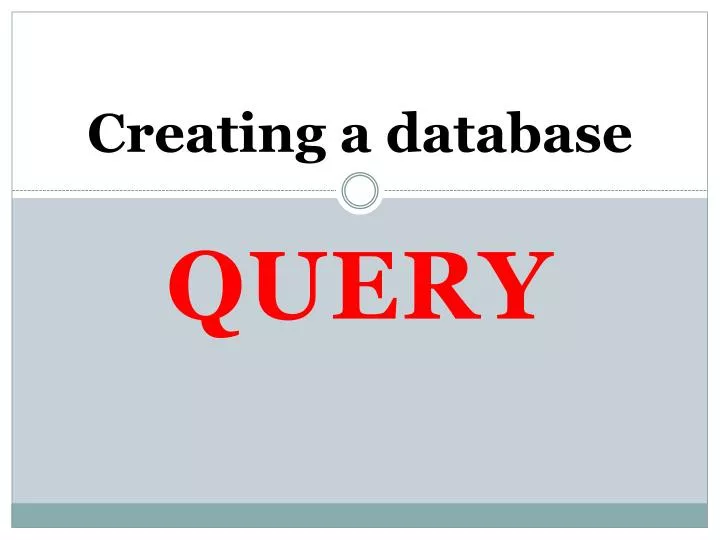 creating a database