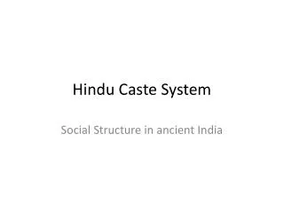 Hindu Caste System