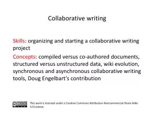 S kills : organizing and starting a collaborative writing project