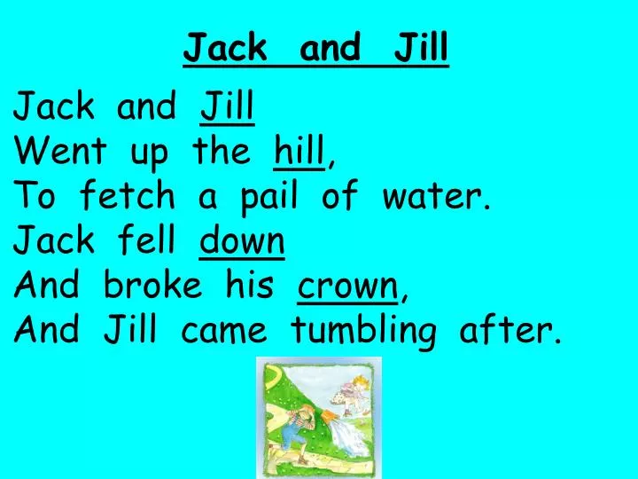 jack and jill went up the hill lyrics
