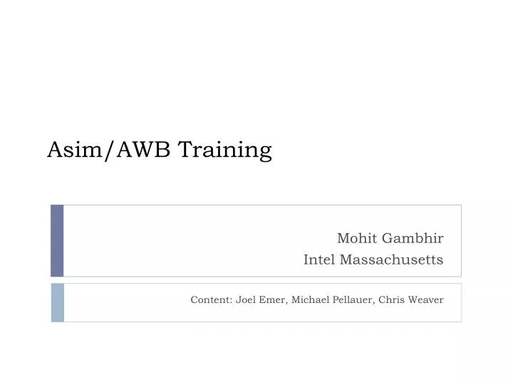asim awb training