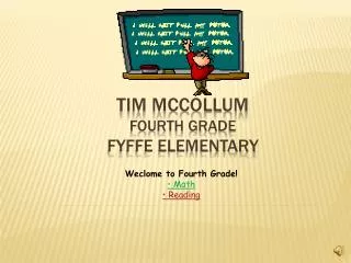 Tim McCollum Fourth Grade Fyffe Elementary