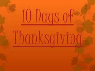 10 Days of Thanksgiving