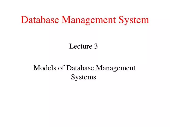 database management system