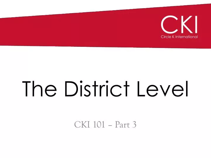 the district level