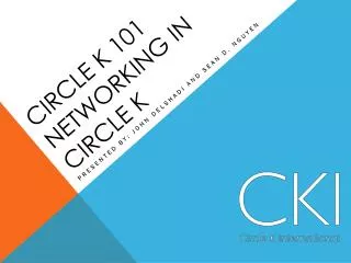 Circle K 101 Networking In Circle K