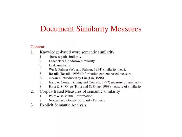 document similarity measures