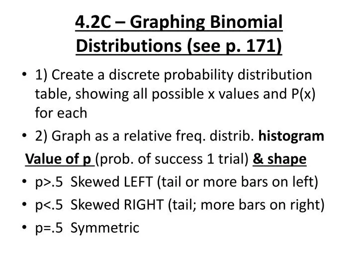 4 2c graphing binomial distributions see p 171