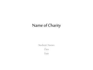 Name of Charity