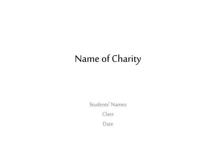 name of charity