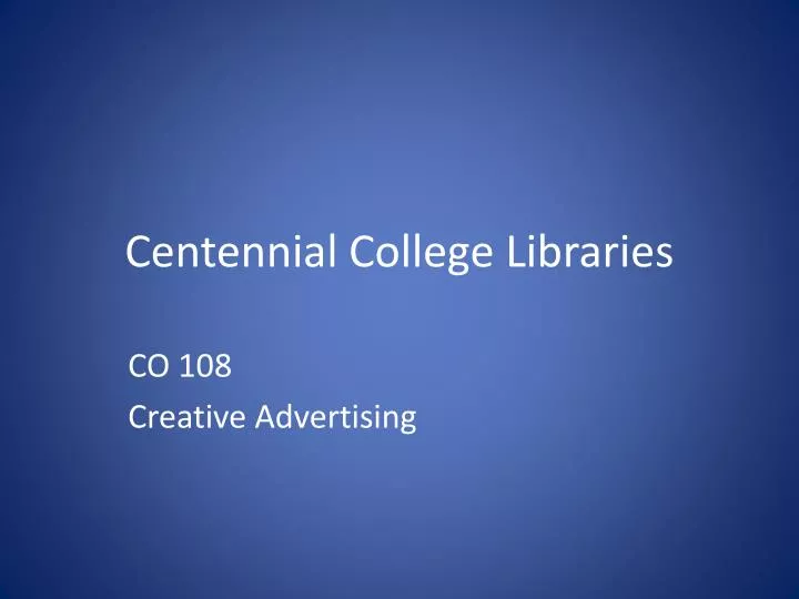 centennial college libraries