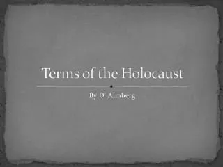 Terms of the Holocaust