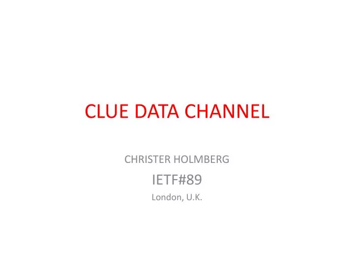 clue data channel