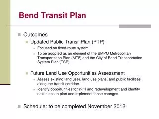 Bend Transit Plan