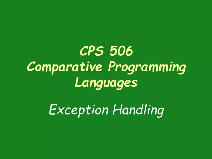 cps 506 comparative programming languages