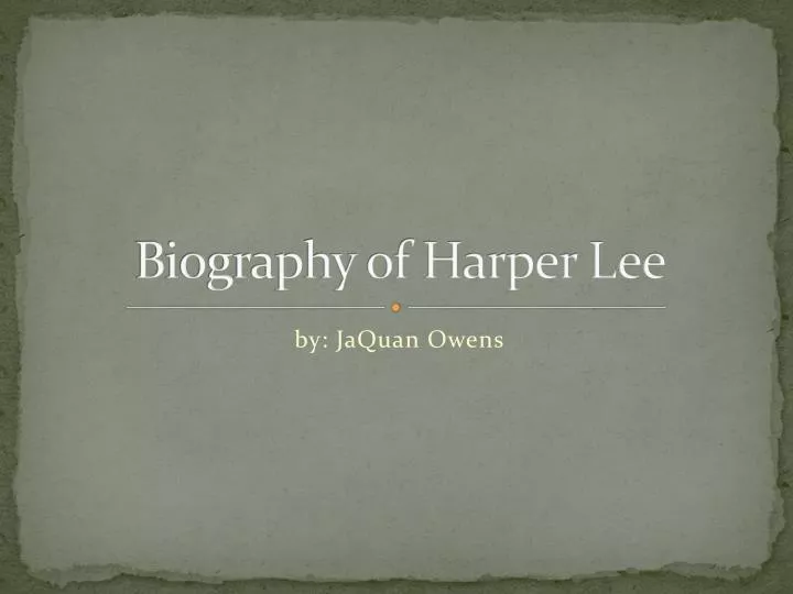biography of harper lee