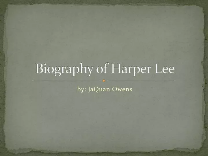 harper lee biography summary